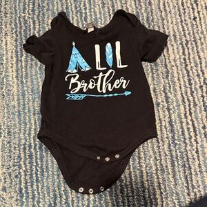 Black Onesie with Blue 'Lil Brother' Design